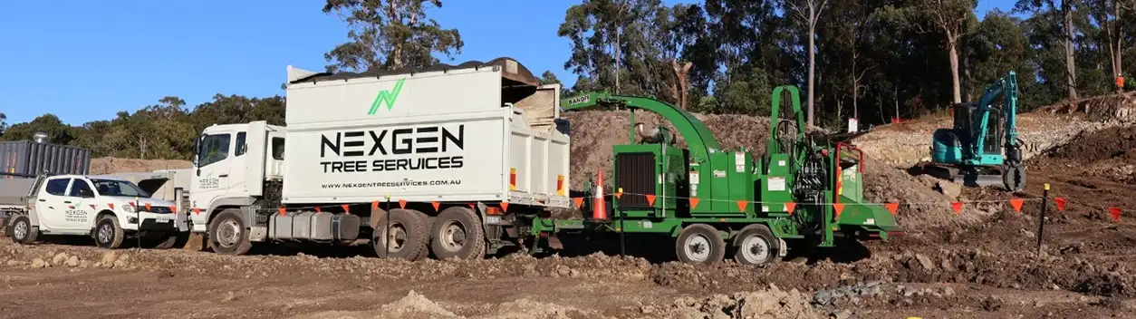 NexGen truck and chipper after a storm