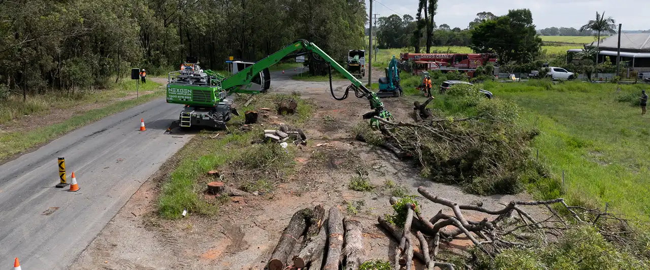 Storm debris cleared from a corridor