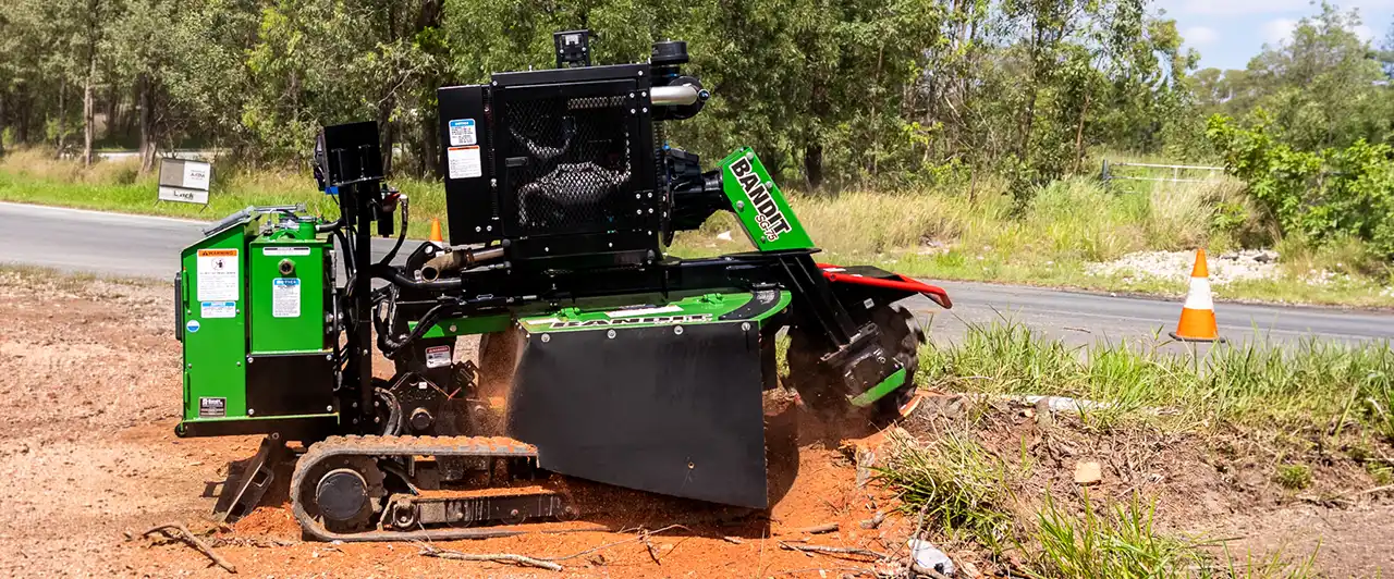 Stump grinder at work